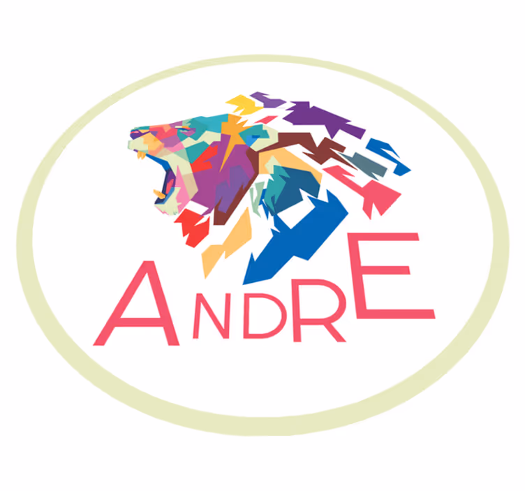Vinyl Teppich mit Namen bunte löwen-personalisierung - TenStickers