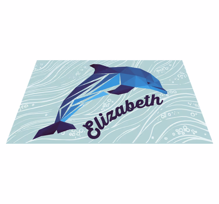 Vinyl Teppich mit Namen personalisierter delphin - TenStickers