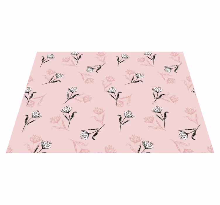 Vinyl Teppich Blumen blumenrosa hintergrund - TenStickers