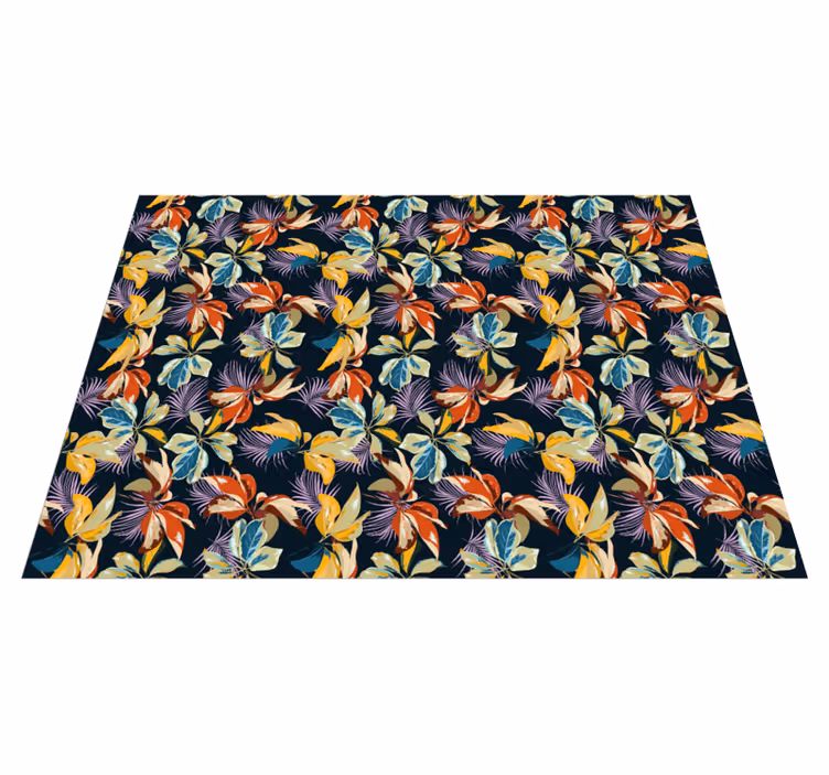 Vinyl Teppich Blumen tropisch botanisch - TenStickers