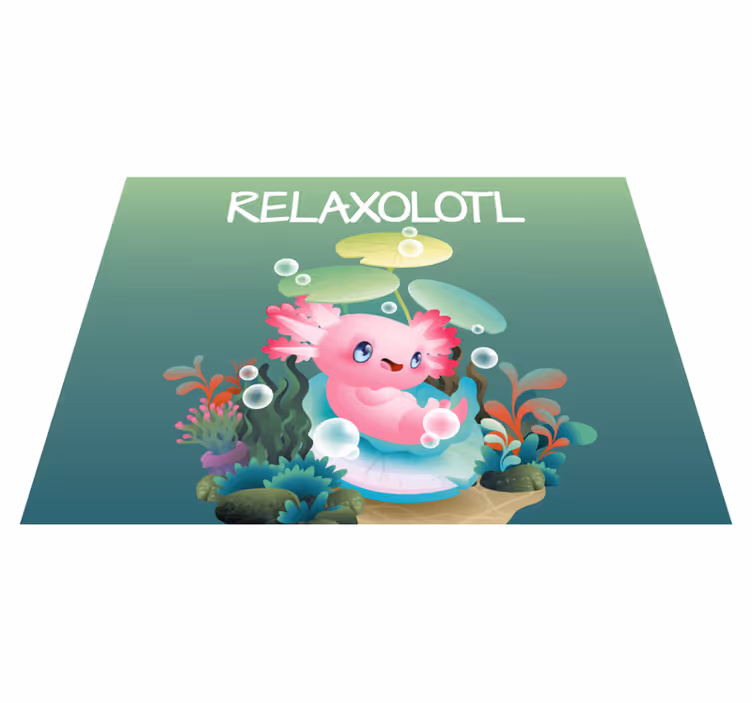 Vinyl Teppich kindlich relaxolotl-teich - TenStickers