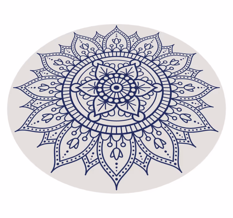 Vinyl Teppich Wohnzimmer kreisförmiges mandala-bodendekor - TenStickers