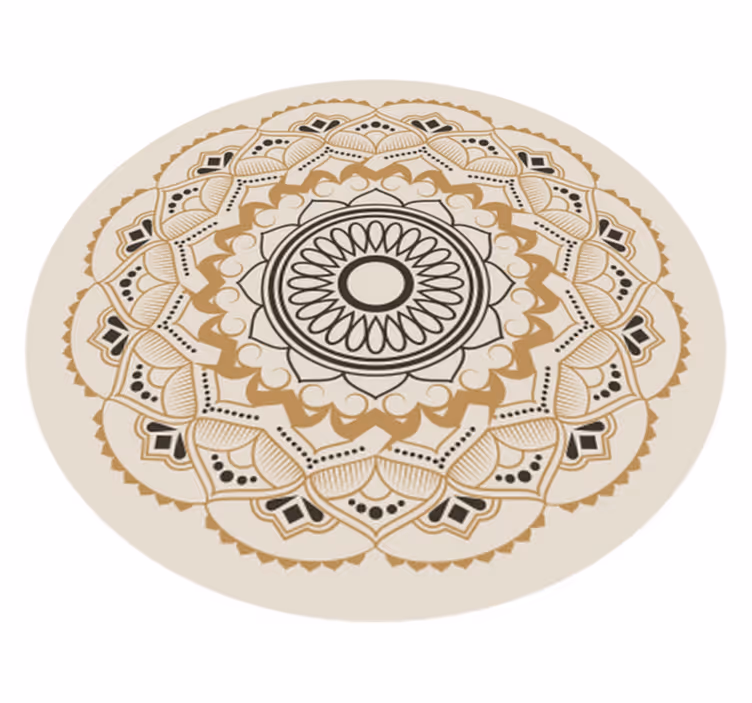 Vinylteppich Mandala beigefarbenes mandala-runddesign - TenStickers