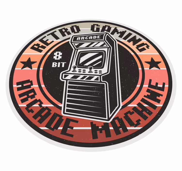 Vinyl Teppich Teenager retro Arcade Gaming Circle - TenStickers