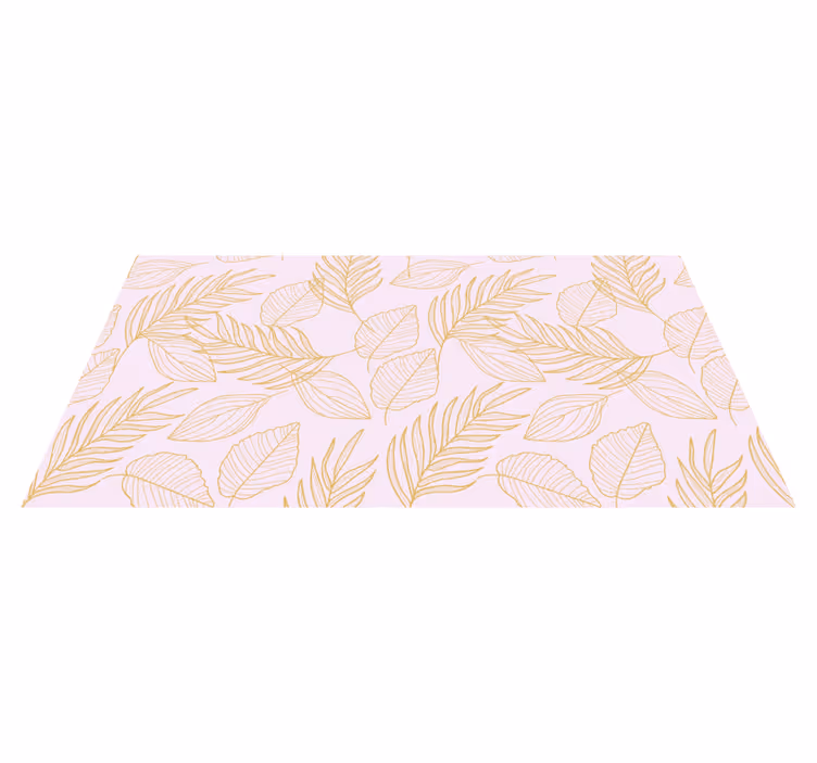 Vinyl Teppich Blumen goldenes Blattmuster-Overlay - TenStickers