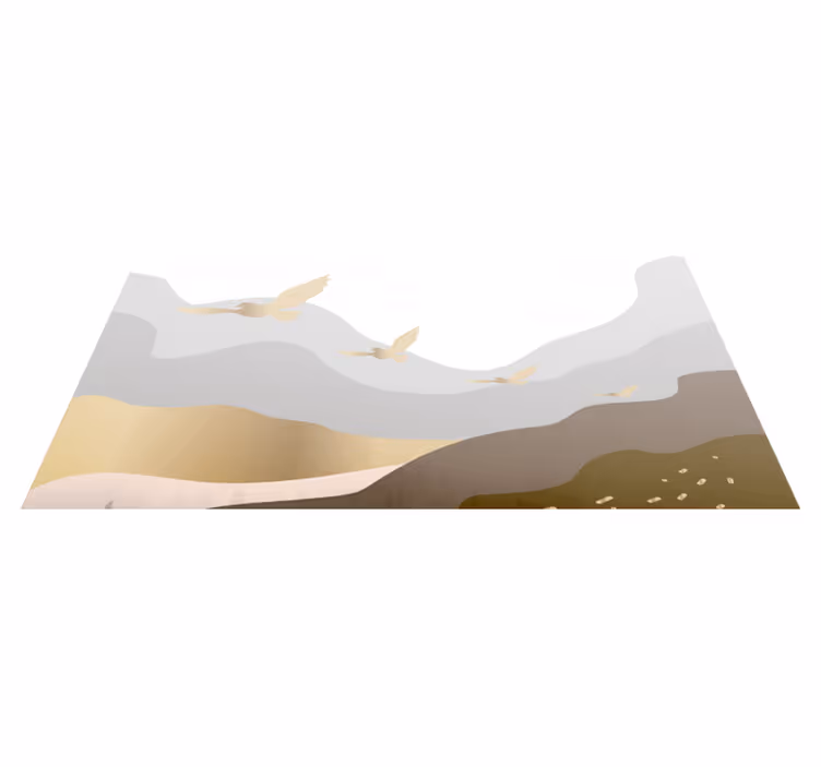 Vinylteppich Tier beruhigende Vogelsilhouette Landschaft - TenStickers