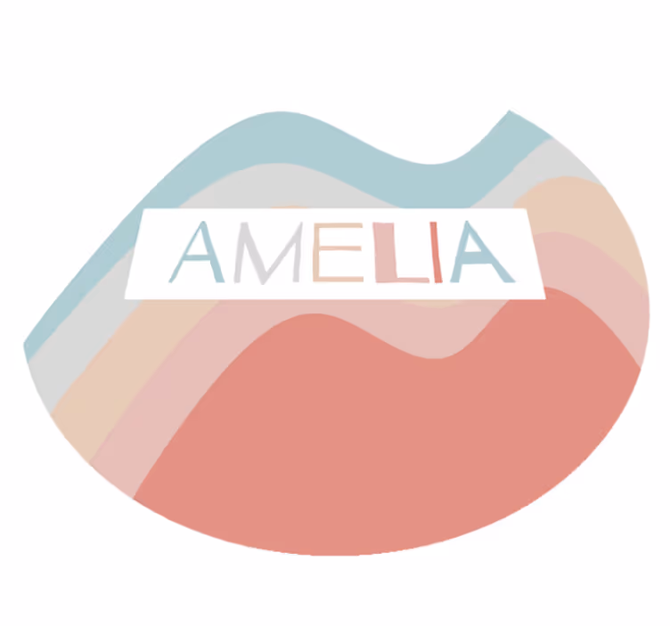 Vinyl teppich mit namen im gestreiften design - TenStickers