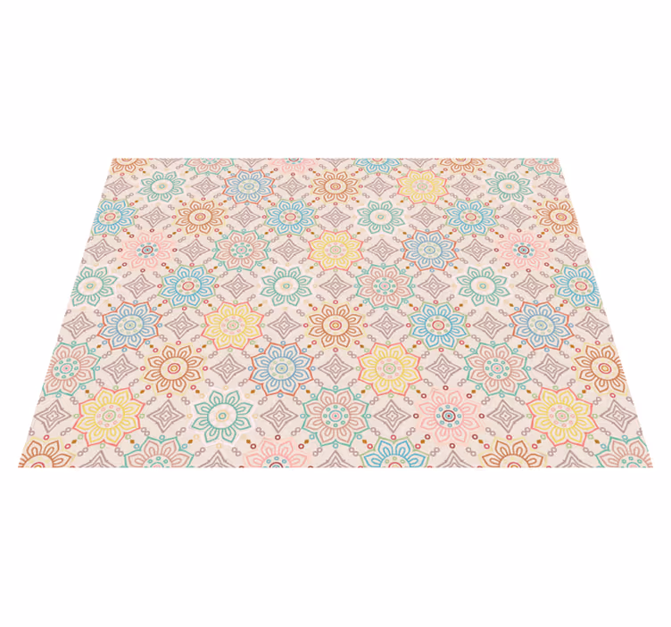 Vinyl Teppich Blumen geometrisches Mandala-Muster - TenStickers