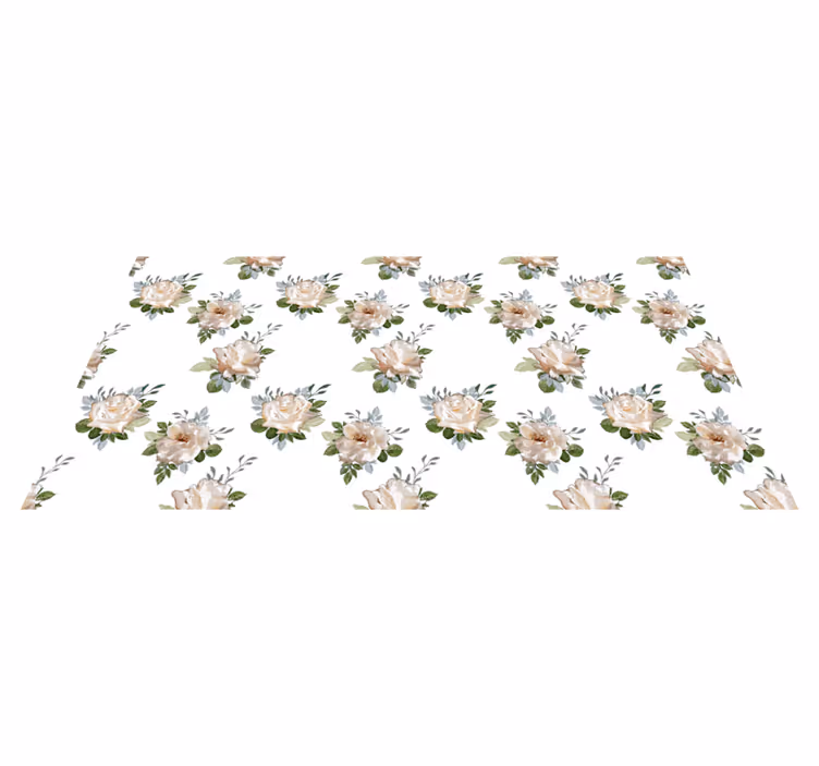 Vinyl Teppich Blumen blumige Eleganz unter den Füßen - TenStickers