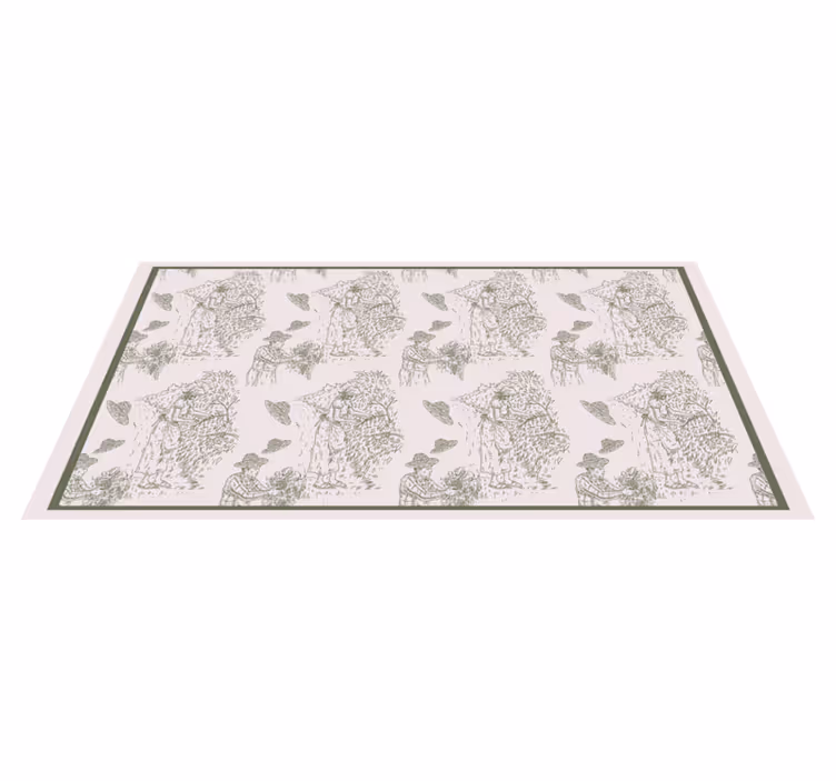 Vinyl Teppich Vintage monochrome Jungle Sketch - TenStickers