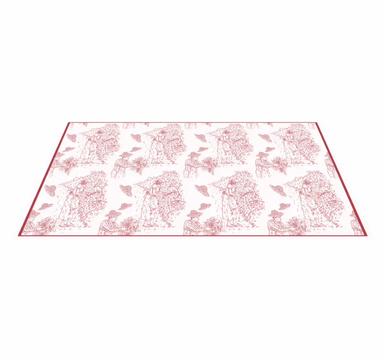 Vinyl Teppich Vintage pastoral Scene Toile Pattern - TenStickers