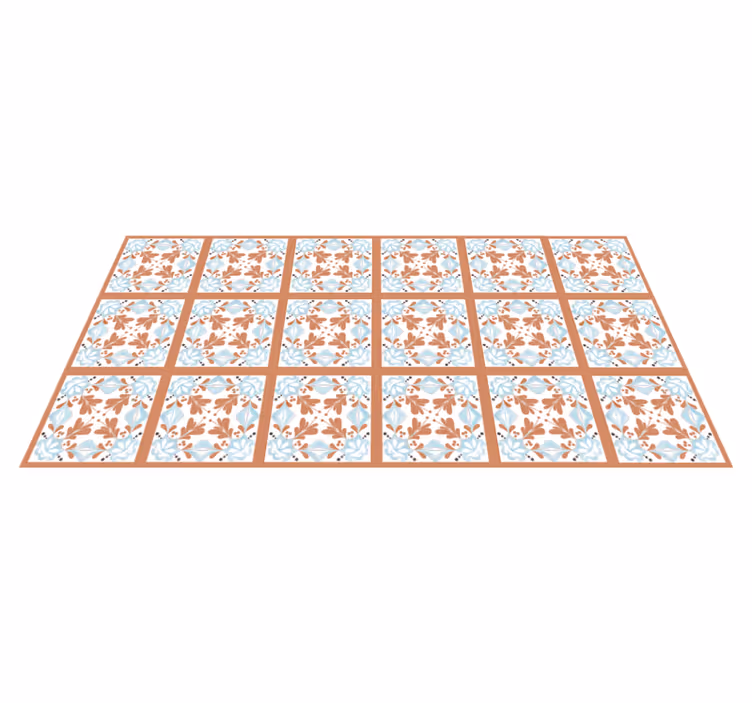 Floraler mediterraner fliesenteppich - TenStickers
