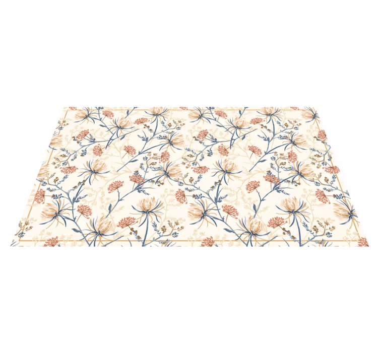 Vinylteppich Pflanzen Blumen im chinoiserie-stil - TenStickers