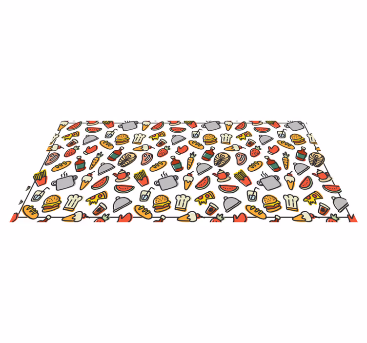 Vinylteppich modern Lebensmittel-icons-muster - TenStickers