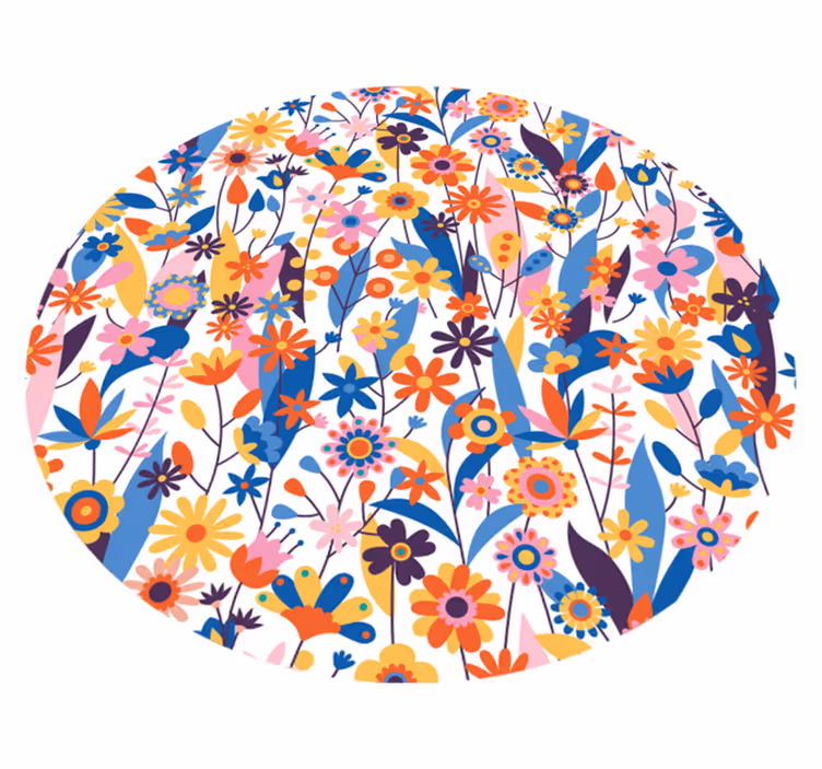 Vinyl Teppich Natur Blumen mehrfarbig - TenStickers