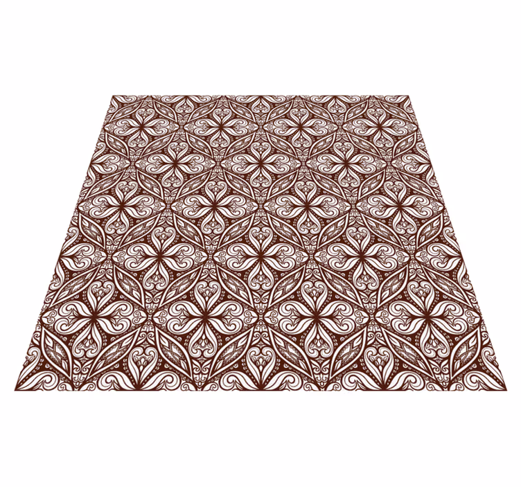 Vinylteppich Retro braunes Floral Muster - TenStickers
