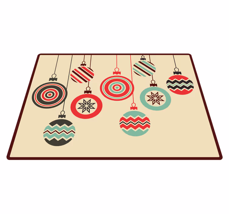 Vinyl Teppich Weihnachten hängende Kugeln - TenStickers
