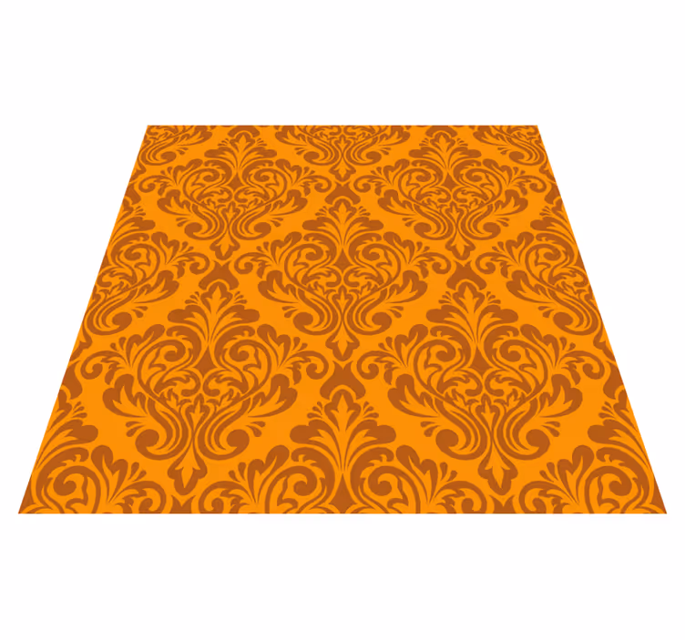 Vinylteppich orange vintage-damast - TenStickers