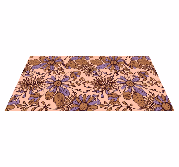 Vinyl Teppich Blumen botanisches blumenmuster - TenStickers