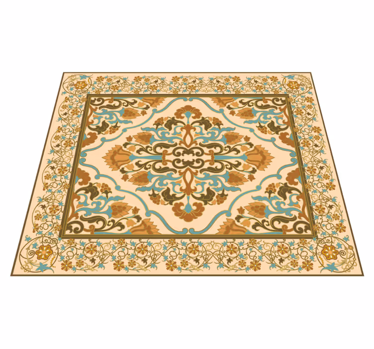 Vinyl Teppich Esszimmer mandala-beige-design - TenStickers