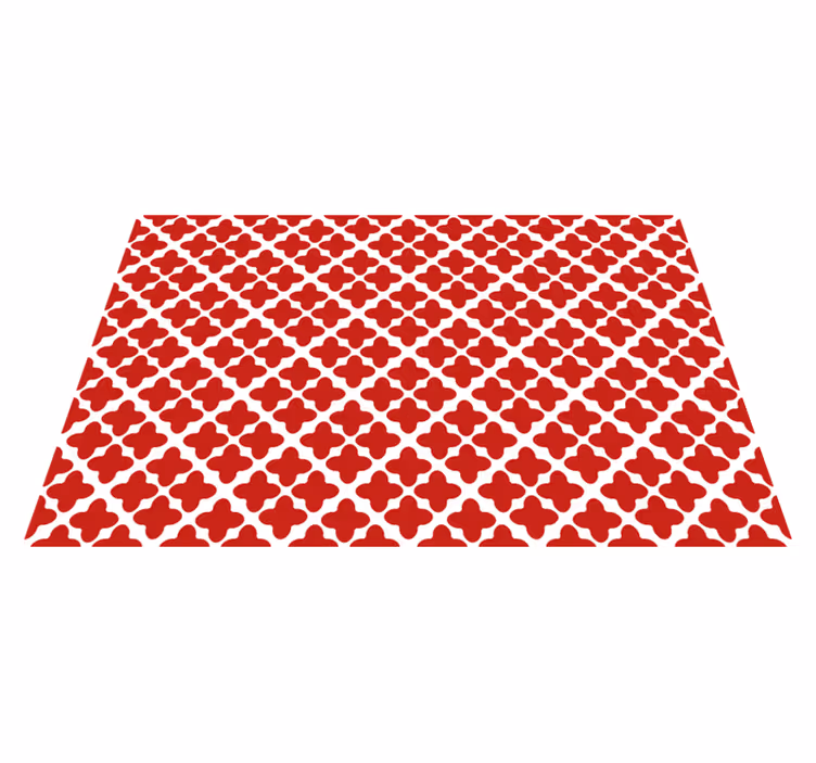 Vinyl Teppich rot weißes geometrisches muster - TenStickers