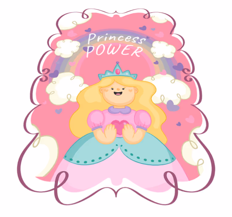 Vinyl Teppich Kinder prinzessinnen-power-spielmatte - TenStickers