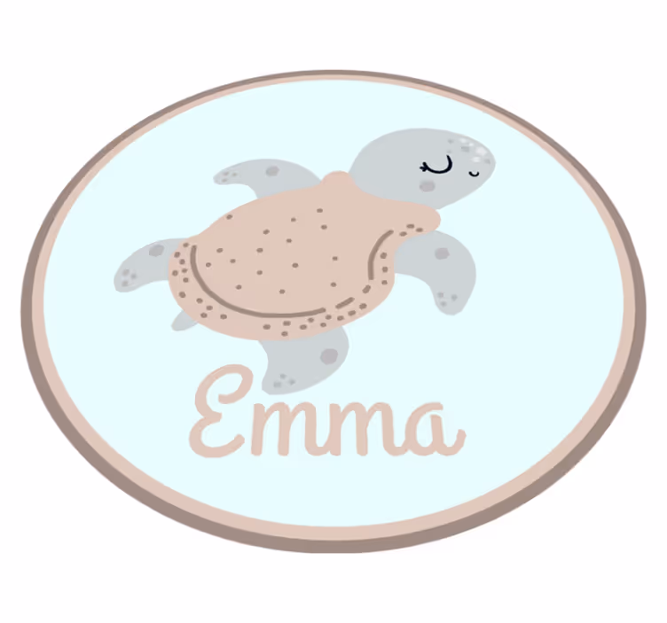 Vinyl Teppich mit Namen anpassbare schildkröte - TenStickers