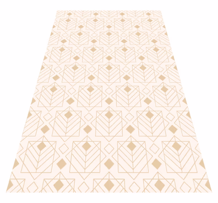 Vinyl Teppich beige art-deco-muster - TenStickers