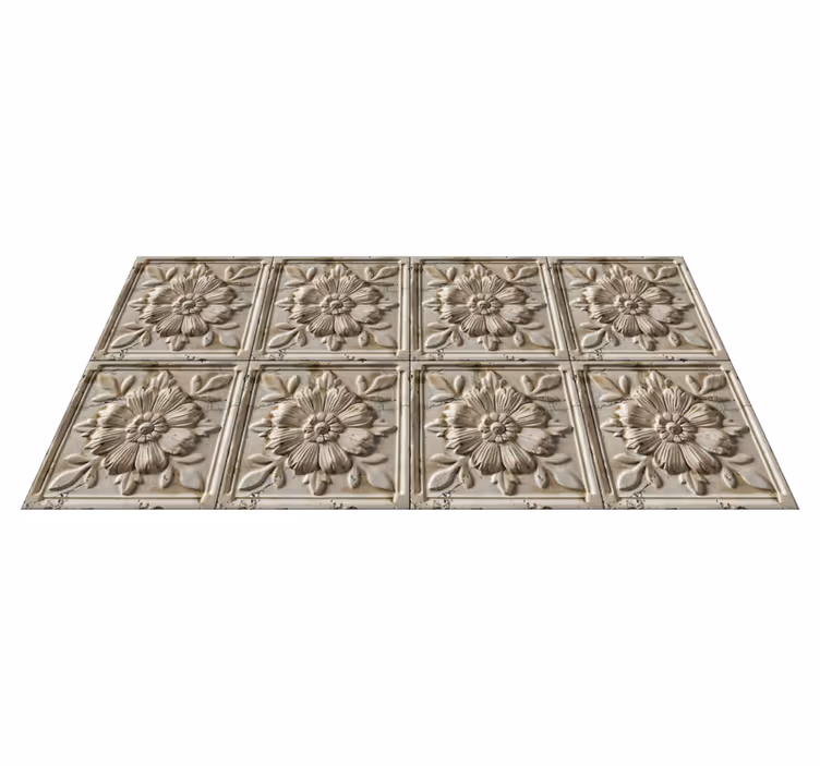 Vinyl Teppich beige antike fliesen - TenStickers