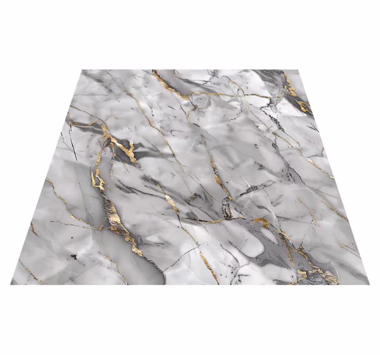 Vinyl Teppich Marmor grau & gold - TenStickers