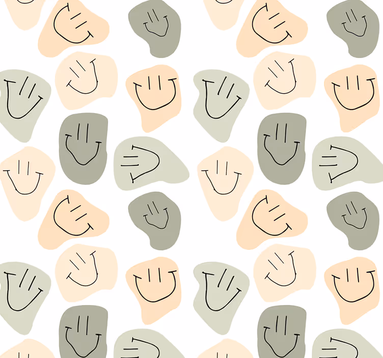 Tapete Kunst abstrakte smiley-muster - TenStickers