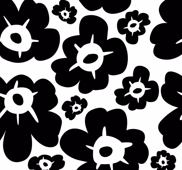 Blumentapete schwarzer Mohn - TenStickers