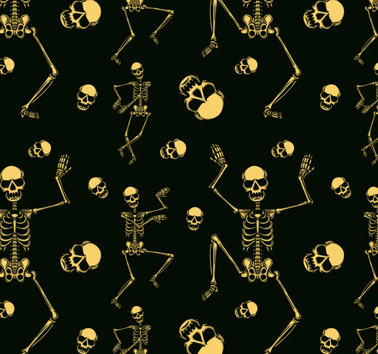 Tapete Halloween schwarzes skelett-design - TenStickers