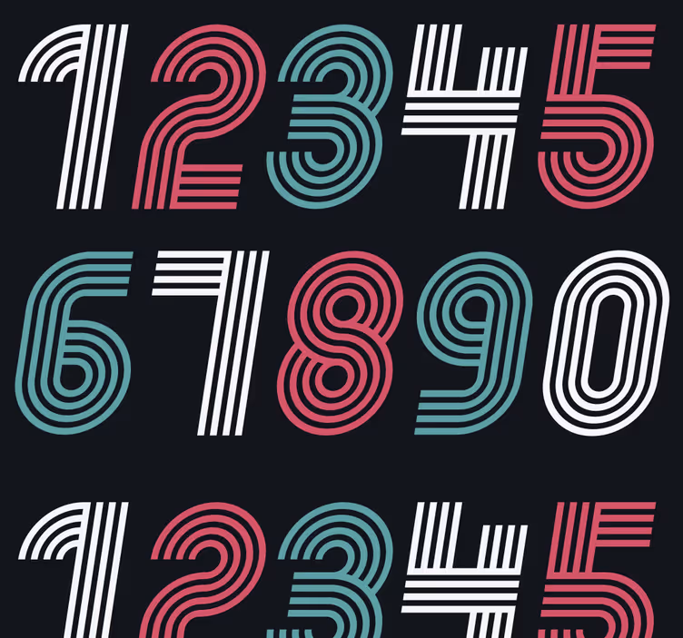 Weitere Vintage Tapeten zahlenmusterdesign - TenStickers