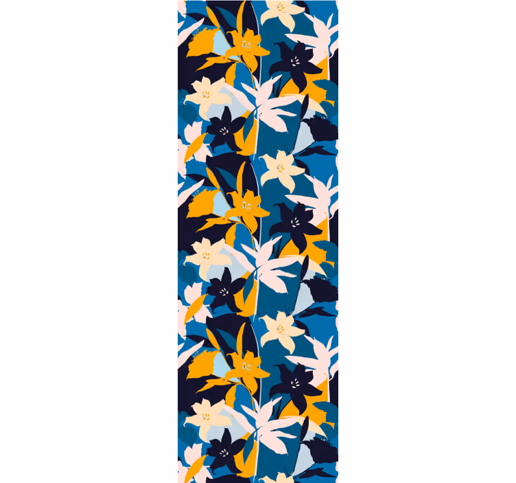 Blumentapete mit abstraktem buntem muster - TenStickers