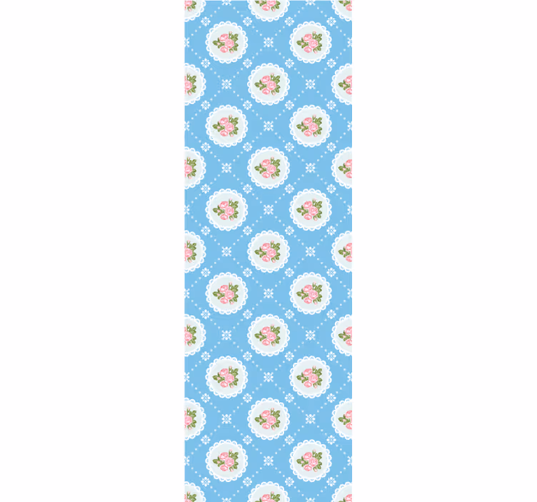 Tapete florale Ornamente vintage blaues fliesenmuster - TenStickers