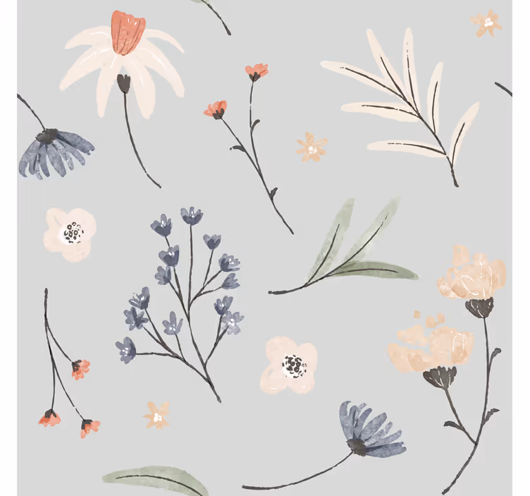 Blumentapete zartes federdesign - TenStickers