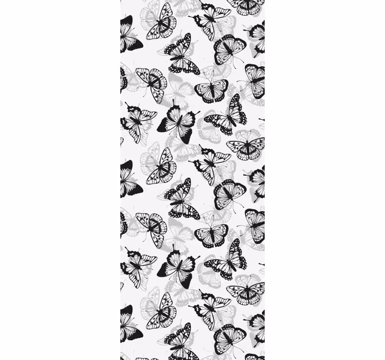 Tapete Schmetterling flatternde schwarze silhouetten - TenStickers