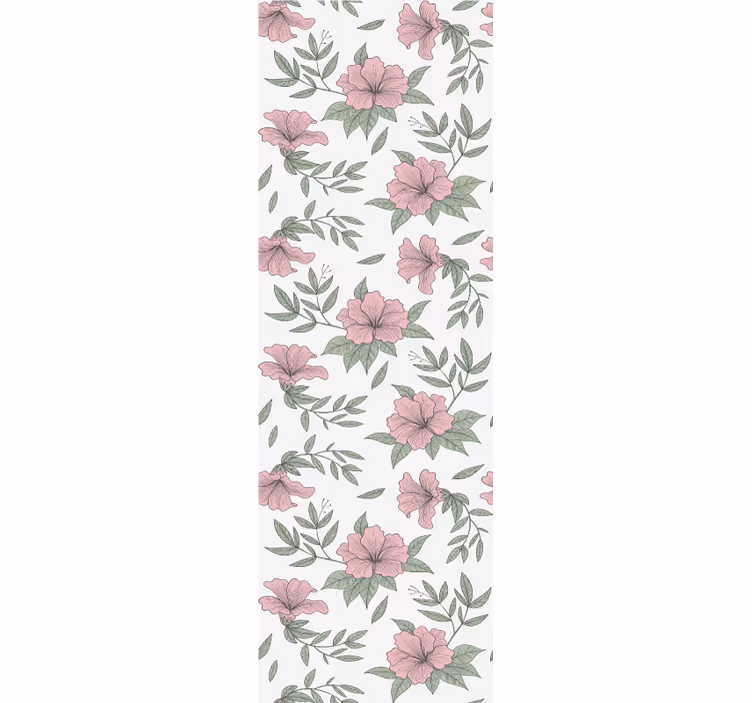 Tapete Esszimmer rosa blumenmotiv - TenStickers