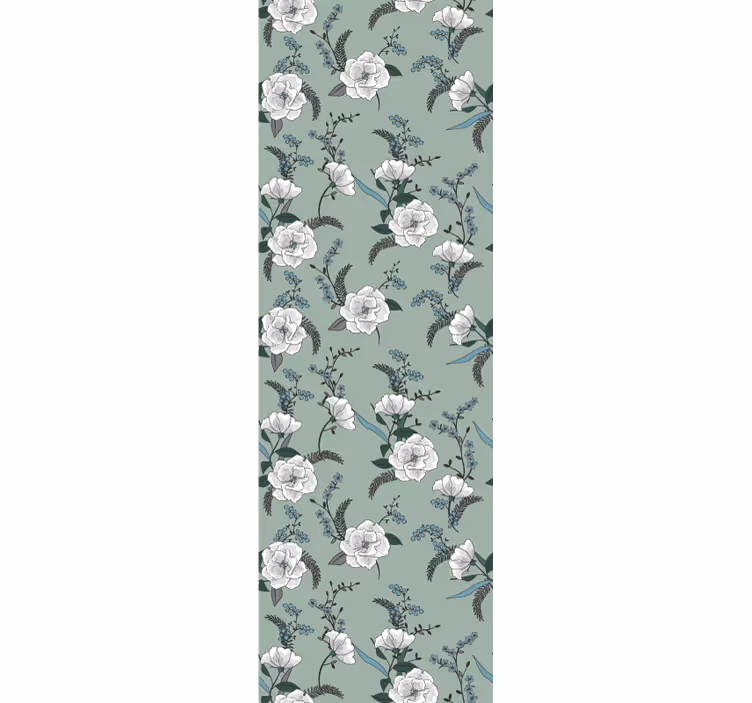 Blumentapete elegantes blütengrünmotiv - TenStickers