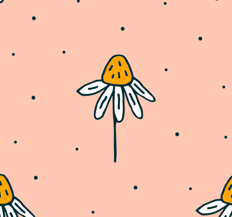 Tapete Babyzimmer gänseblümchenmuster auf rosa hintergrund - TenStickers
