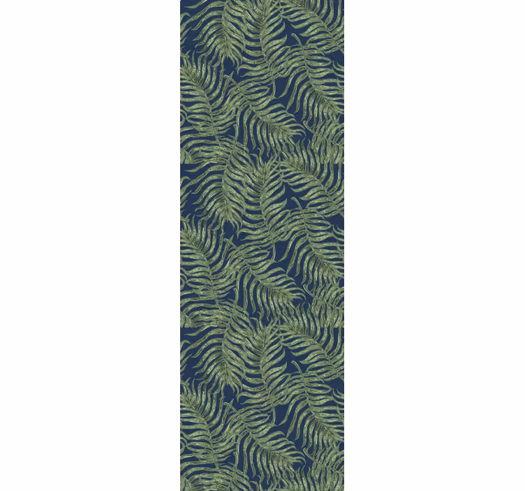 Tapete natur farne auf blau - TenStickers