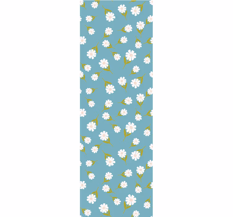 Blumentapete türkisfarbenes gänseblümchen-scatter - TenStickers