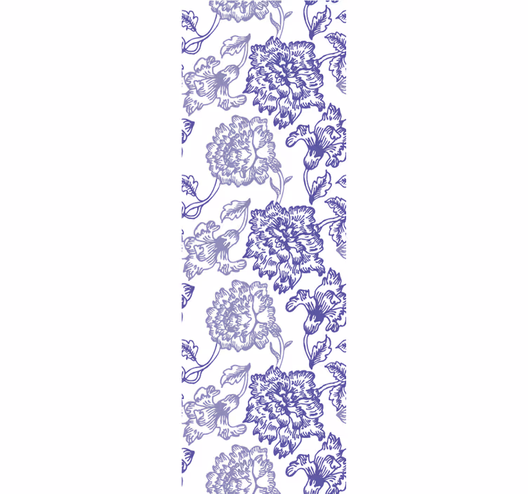 Tapete florale Ornamente blaue indigoblüte - TenStickers