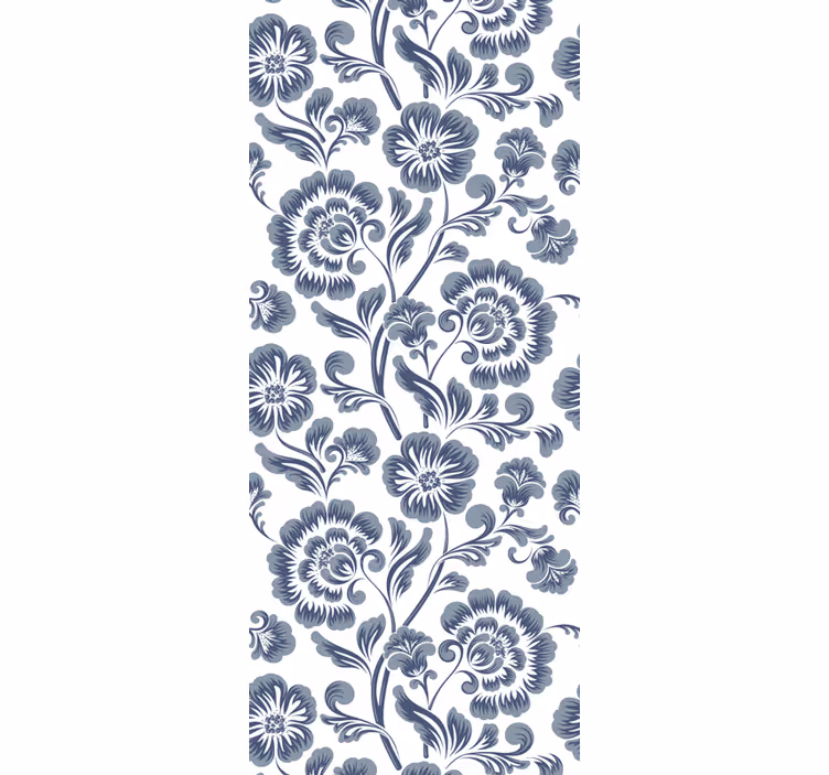 Tapete florale Ornamente marineblauer eleganter druck - TenStickers