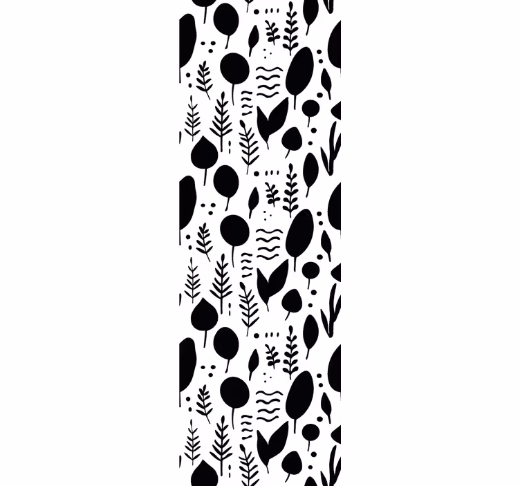 Tapete blätter schwarz-weiß kollektion - TenStickers