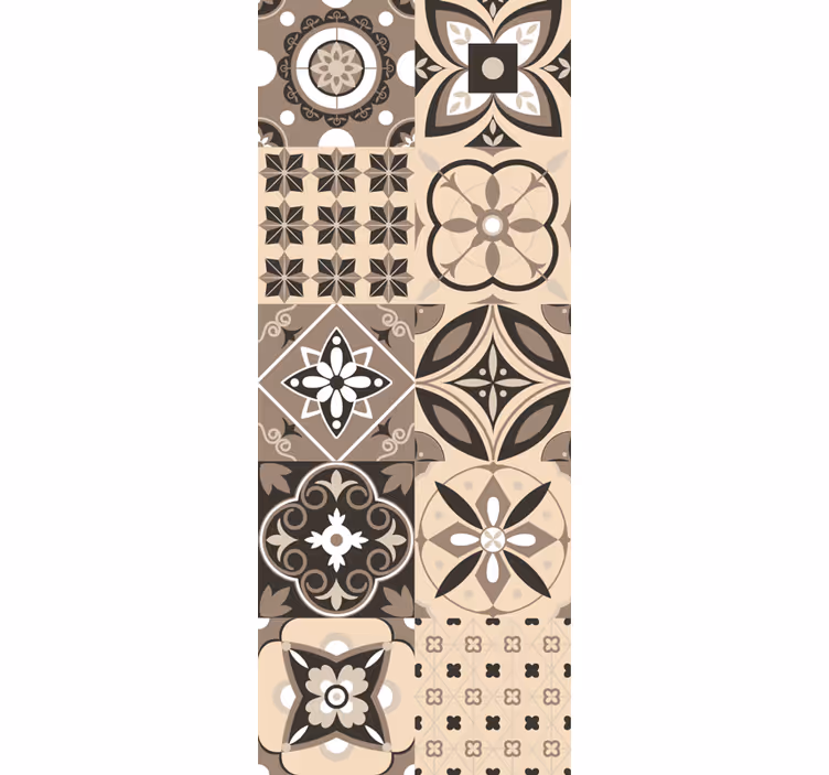 Tapete Fliesen geometrische blumenfliese - TenStickers