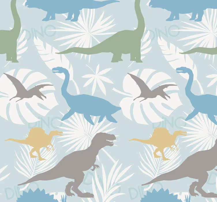 Dino Tapete pastellfarbenmuster - TenStickers