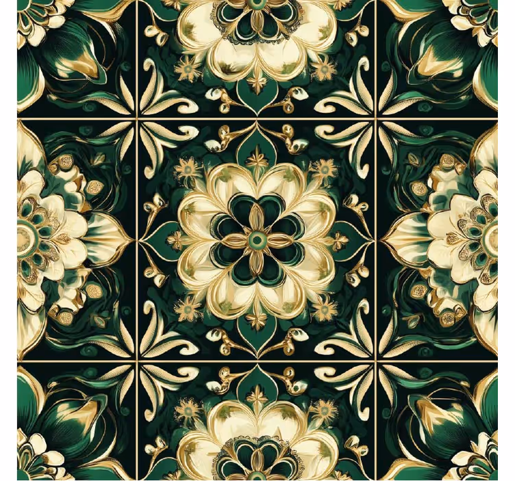 Tapete Küche botanische mosaikfliesen - TenStickers