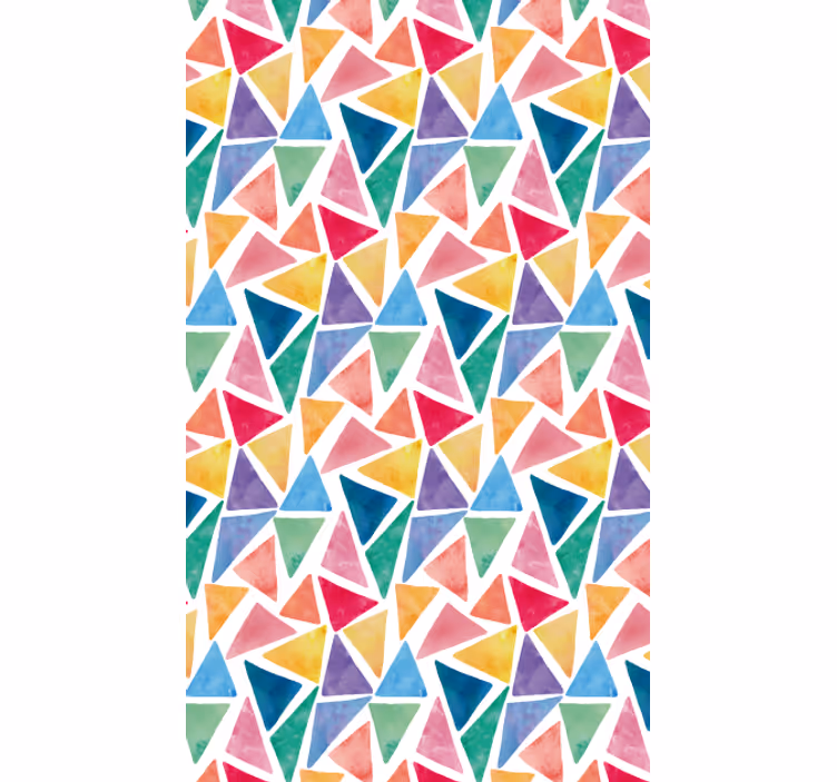 Geometrische tapete mit fröhlichen bunten dreiecken - TenStickers